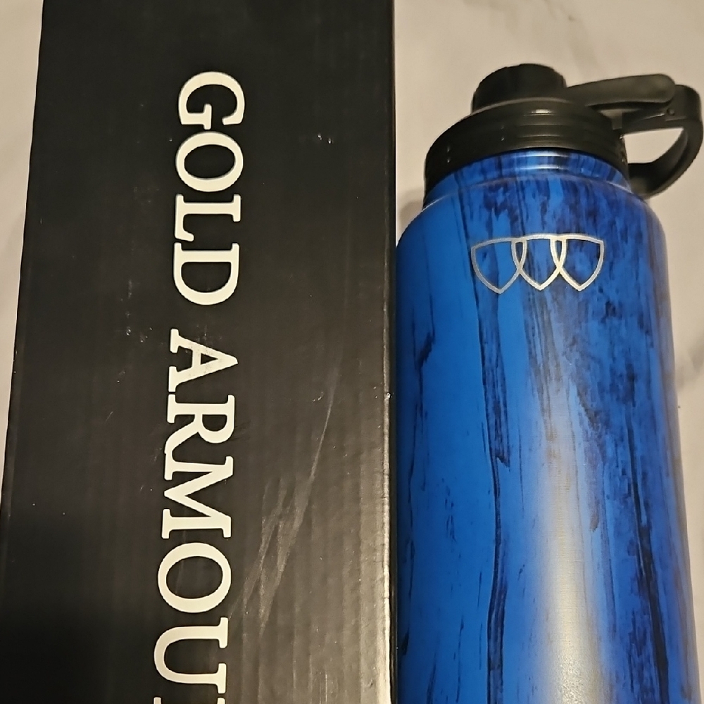Gold Armour Blue Water Bottle